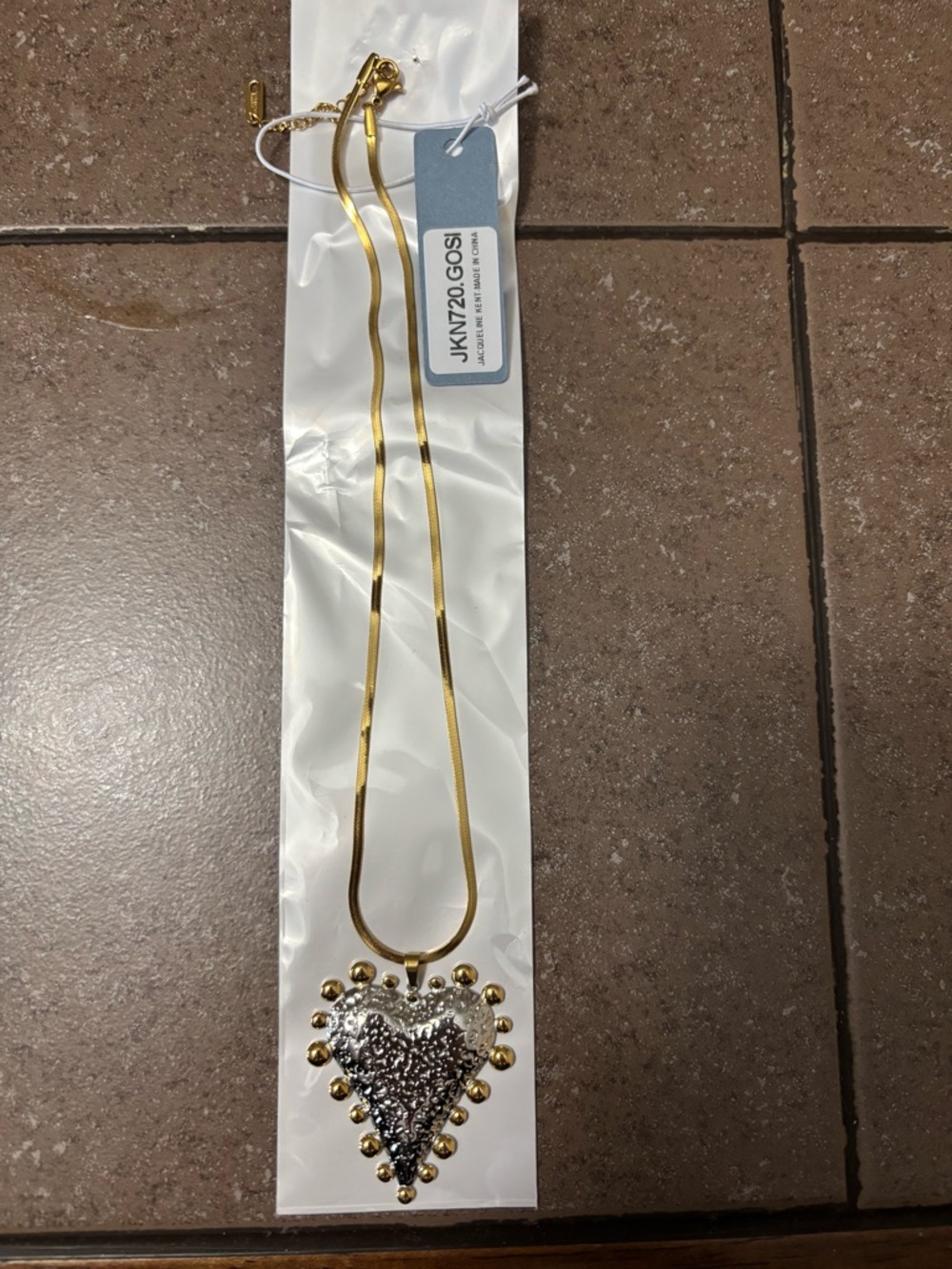 Jacqueline Kent Gold & Silver Heart Pendant Necklace